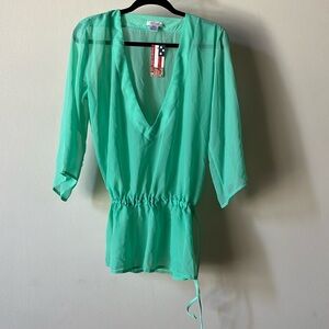NWT MD SHEER GREEN DIPPIN’ DAISY’S COVERUP